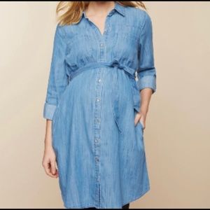 Motherhood Maternity chambray denim dress